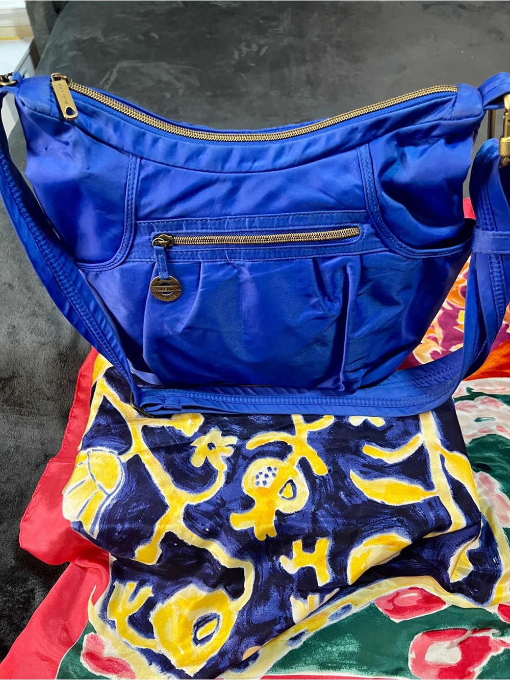 Travelon Nylon Royal‎ Blue Crossbody Travel Bag